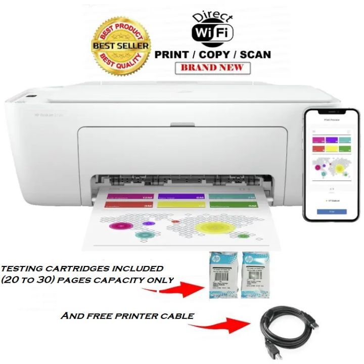 HP DeskJet 2710 All-in-One Printer -New Box Packed - Print Copy Scan WiFi - 1 Year Warranty