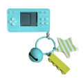 Retro Game Console Handheld Button Control with Keychain Drop Resistant Visual Training Building Block Retro Game Console for Children. 