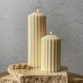 (Pack of 2) Premium Ribbed Scented Peak Pillar Candles | large and small peak pillar candle | pillar candle | candle. 