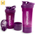 Shaker Bottle - 24 Ounce Protein Shaker Plastic Bottle for Pre & Post workout with Twist and Lock Protein Box Storage. 