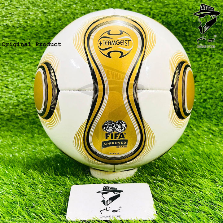 Fifa Teamgeist official match ball of World Cup 2006 Football Soccer Football Match Ball, Indoor Outdoor Play, Water Proof Stitched Football Gold by Beynaam Online Store