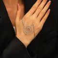 European and American Simple Vortex Geometric Heart Shape Palm Ring Simple Opening Bracelet Ring Bracelet Suit Cross-Border Sold Jewelry. 