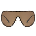 Liu Yifei Trendy Large Frame Integrated Sunglasses One-Piece Beige Nail Sunglasses Fashion Integrated Goggles. 