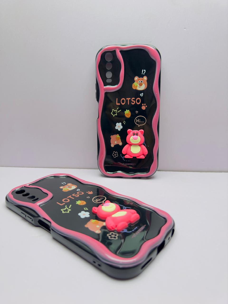 Lahore Mobile Case for Vivo Y20 / Y12S Y12A / Y20i Y20S Y20S Back Cover Colorful Wavy Phone Cases - Luxerey Back Cover - Creative Lovely 3D Doll -Girls Back Cover 3