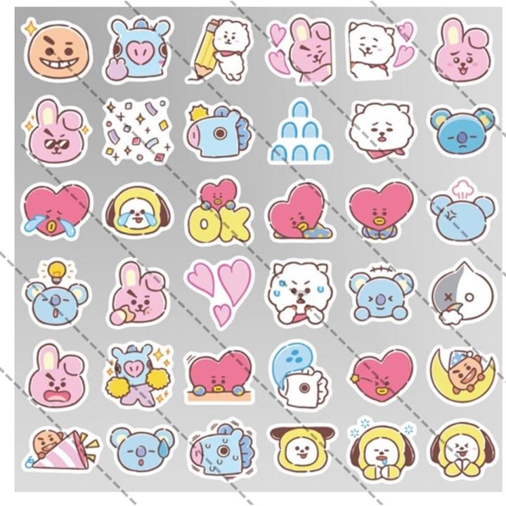 KPOP BTS sticker bt21 stickers bangtan boys bts uncut stickers ( but 4 get 1 free)