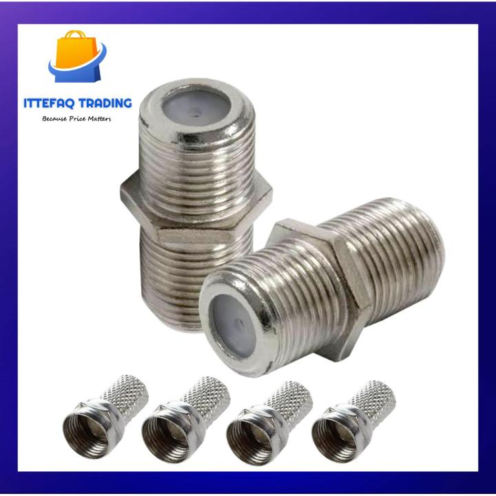 2 Pcs Coaxial Cable Jointer TV Cable Joint Connector Extension with RG6 Connecters High Quality