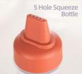 5 Holes - 350ml Squeeze Sauce Bottle Ketchup Storage Container With Lid, Squeeze Bottle Condiment Bottles Hot Sauce Dispenser Refillable Five Hole Container with Lid Squirt Bottle Sauce Dispenser Ketchup Bottle. 
