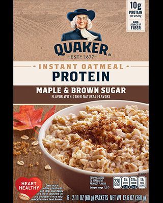 QUAKER INSTANT OATMEAL PROTIEN MAPLE BROWN SUGAR 228G