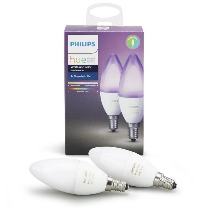 Philips Hue (bundle of 2) E14 colour smart bulb 6.5 watt