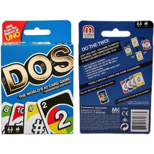 UNO DOS Family Cards Game with 108 Cards Imported Kids Adults Family Fun Games