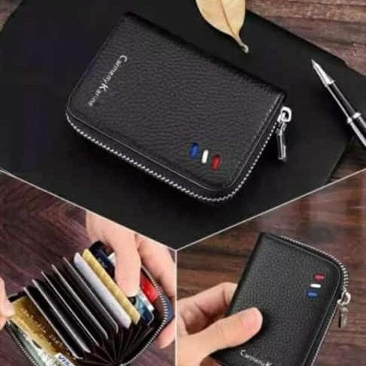 Zip card wallet Genuine Leather Minimalist Men's Purse Long Wallet For Men Card Holder Wallet Small Wallet for Men and Women