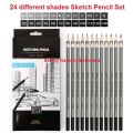 24Pcs Worison Sketching Pencil Set Includes 9H, 8H, 7H, 6H, 5H, 4H, 3H, 2H, H, F, HB, B, 2B, 3B, 4B, 5B, 6B, 7B, 8B, 9B, 10B, 11B, 12B, 14B Professional Sketch Art Pencils Drawing Sketches Pencils. 