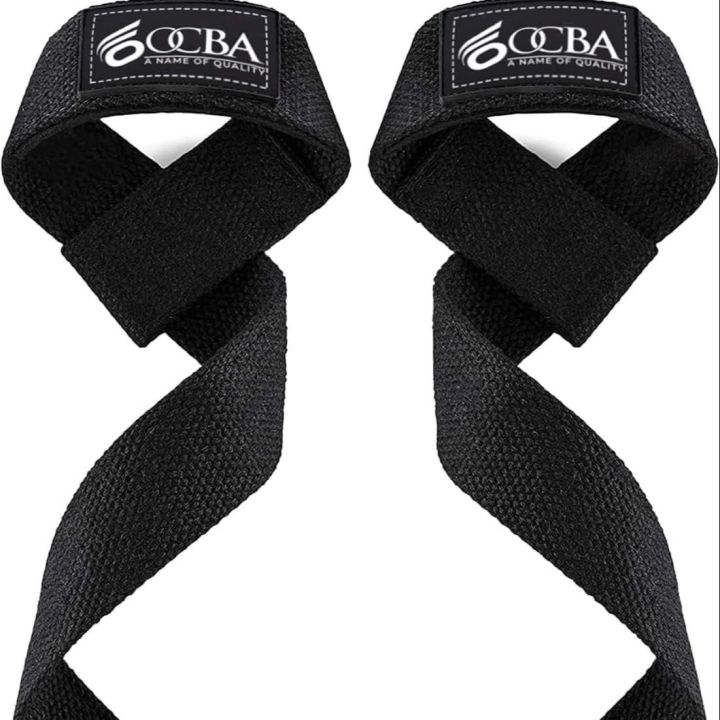 OCBA Wrist Straps Wraps for Weightlifting Heavy Duty Wrist Wraps Cotton Padded Gym Wrist Supports Bodybuilding Powerlifting Fitness Grips One Size Fits All with Thumb Support