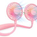 Neck band Fan 360 Degree USB Fan Rechargeable For Outdoor Office Sport Hand Free Mini Neck Double Fans 3 Speed Adjustable Mini Fan Portable Lazy Neck Hanging Style Dual Cooling. 