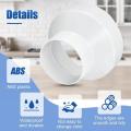 Abs Duct Reducer High-Performance 6 To 4 Inch Lightweight Duct Increaser White Air Duct Adapter for Hvac Systems Dryer Vent. 