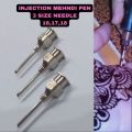Injection Mehndi Pen 3 Size Needle, Create Amazing Henna Designs by Henna Applicator Syringes Pen. 