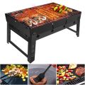 Charcoal Grill Barbecue Portable Grill, Stainless Steel Folding BBQ Grill Tabletop Outdoor Camping Picnic Burner/Barbecue Grill Portable Book Style. 