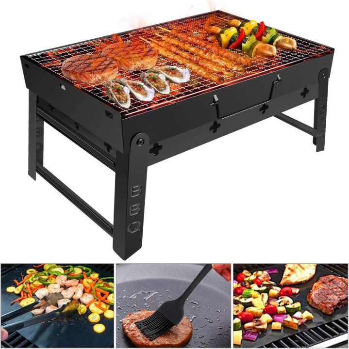 Charcoal%20Grill%20Barbecue%20Portable%20Grill,%20Stainless%20Steel%20Folding%20BBQ%20Grill%20Tabletop%20Outdoor%20Camping%20Picnic%20Burner/Barbecue%20Grill%20Portable%20Book%20Style%20-%20Image%204
