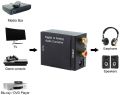 DAC Digital Audio Converter, Digital Optical Coaxial Toslink to Analog Audio Converter Stereo L / R RCA Audio Adapter for HDTV DVD Blu-ray Home Cinema Systems PS3 Xbox X360 with Optical Cable and USB Power Cable. 