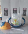 Baby Beaker Water Sipper Feeder with Handles and Smart Lock Button Travel Mug Washable Training Cup Learn Drinking Sippy Cup Straw Cup Trainer Feeder. 