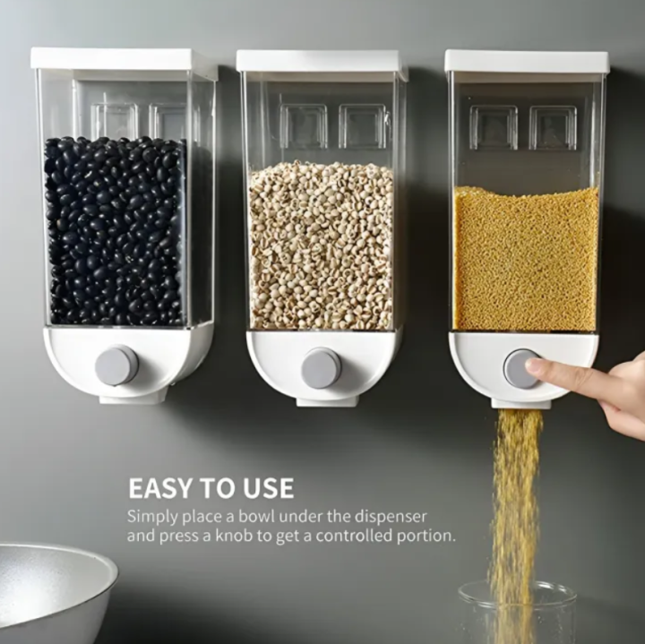 Grain Storage Box 1500ml=1.5kg Wall Hanging Food Container Kitchen Bean Dispenser Dry Food Rice Storage dispenser