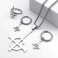 Stainless Steel Jewelry Set Ghost BC Rock Band Pendant Necklace The band Ghost Ghoul Chain Necklaces Fashion Earring Ring collar. 