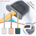 Silicone Toilet Brush Head Toilet Brush Leak-Proof Base Convenient Sanitary Brush Head Storage Cover Toilet Cleaning Brush. 