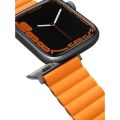 UNIQ Revix Reversible Magnetic Apple Watch Strap Series 1-8 SE/SE2 45/44/42MM – (Grey/Orange). 
