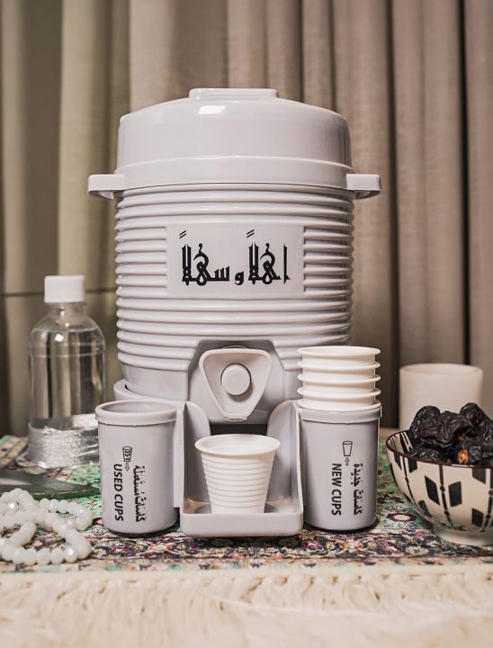 Zam zam Cooler With Mini Glass (2L )/ZAMZAM COOLER 2 LITRES / PLASTIC BODY / HANDY COOLER / TRAVEL COOLER