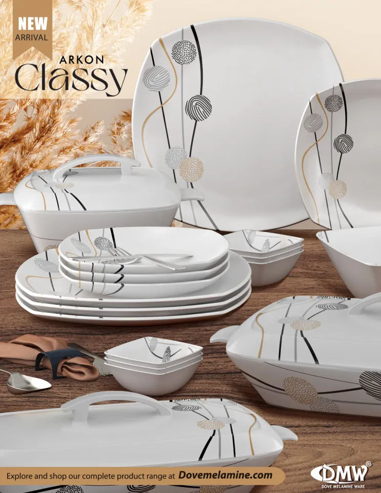 Melamine Square dinner set 72pieces ARKON Classy Daraz.pk