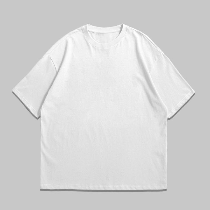 Oversized Drop-shoulder Plain Half Sleeve T shirt For Men And Women