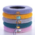 【Happier】 High Elasticity Toilet Seat Cover Handle Cartoon Embroidery Reusable Closestool Knitting Mat Bidet Warm Accessories Durable Cute. 