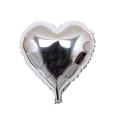 SILVER HEARTS FOIL BALLOONS ( PACK OF 5 HEART SHAPE FOIL BALLOON ). 