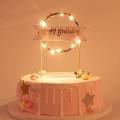 LED Lights Happy Birthday Cake topper for Birthday Party Decorations 4 inches. 