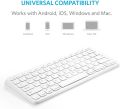 Anker Ultra Compact Slim Profile Wireless Bluetooth Keyboard for iOS, Android, Windows and Mac with Rechargeable 6-Month Battery (White). 
