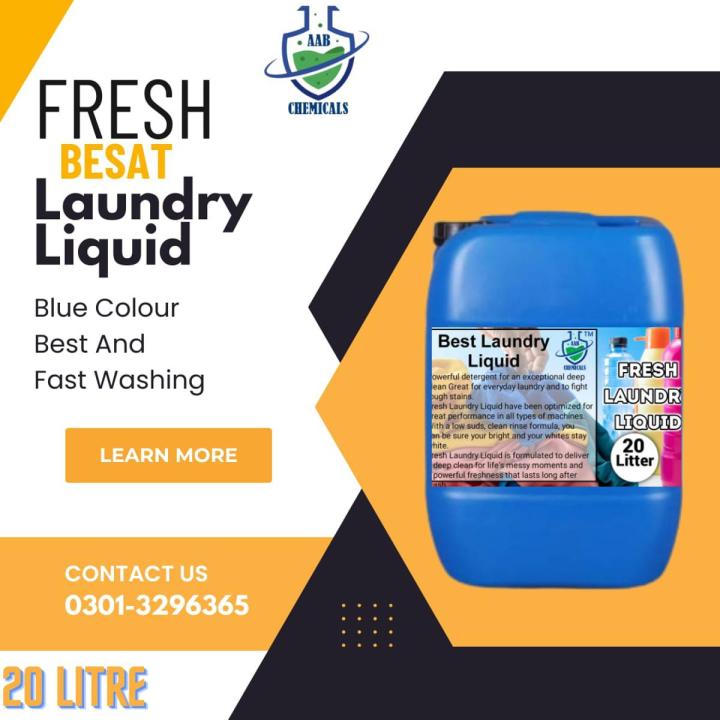 FRESH LAUNDRY LIQUID DETERGENT 20-LITRE WASHING 3X CLEANING POWER DIFFERENT COLOURS AND FRAGRANCES