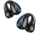 New Open Ear Bone Conduction Headphones Bluetooth 5.3 Open Clip Ear Earbuds Built-in Mic with Ear Hooks 60 Hours Playtime Sport Earphones IPX7 Waterproof for Fitness Running Walking Black. 