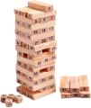 Wooden Stacking Tower Puzzle- With Numbers & Dice-48 Pcs Stacking Game- Jenga Wooden Toy. 