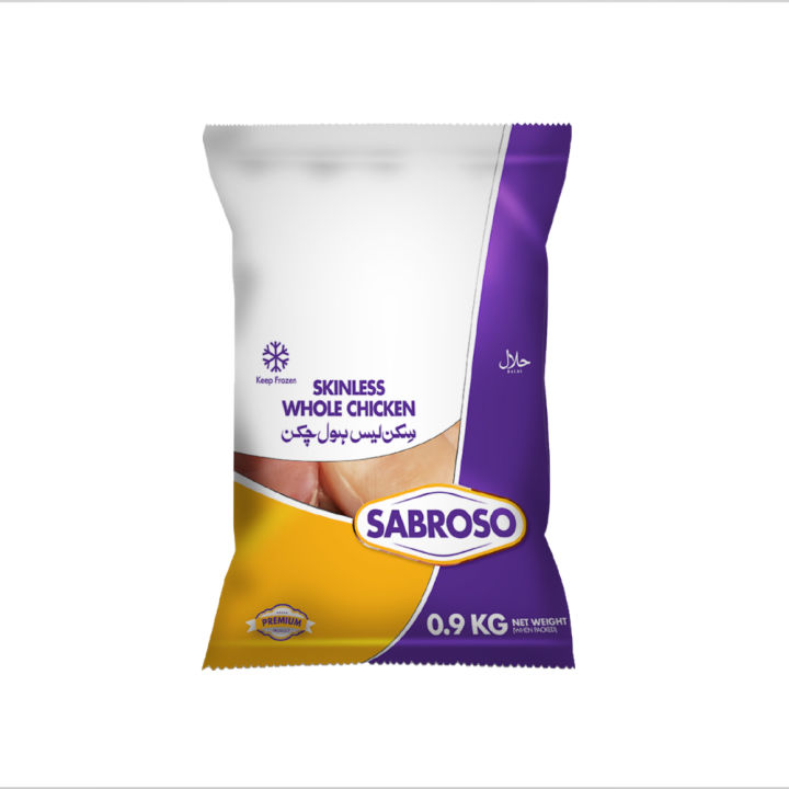 Sabroso Skinless Whole Chicken Raw (900 g)