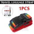 Travel Luggage Strap Adjustable Luggage Strap With Safety 3 Digits Password Number Lock Rainbow Color Belt Strap Lock. 
