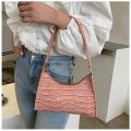 【Happytree】 Underarm Bags Western Style Women's Bag Popular New Trendy Fashion Retro Shoulder Bag Solid Color Soft Surface Baguette Bag. 