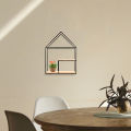 Decorative Items Iron House Rack Triangle Art Solid Wood Drawer Home Decoration Items for room & Wall Black. 
