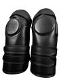 Geoffrey - Knee Guards - Made from 100% Dark Brown Cow Leather with 3 straps - Adults and Unisex. 