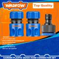 Hose Connector Sets - select 3pcs Set / 2pcs / 1pc Connector / 1 pc Tap Connector / 3pcs Set contains 2 Quick Connectors 1/2 inch - 1 Threaded Tap Connector with Reducer - use for Pressure Washers, Gardening - Wadfow. 