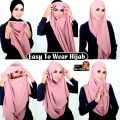 High Quality Popular Design Speediness Pure Color Bubble Chiffon Hijab Convenient Style Double Loop Instant Hijab - Beige. 