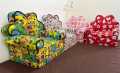 3 Layer Cute Children Seat Kids Cartoon Printed Convertible Sofa Bed 2 in 1 , 100% Cotton Fabric, FOR  1 TO 4 YEAR AGE ONLY. 