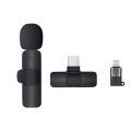 Wireless MIC K8 MICROPHONE Vlogging Mic with Microphone Accessories  Video for Type C Android, IOS Lightining & 3.5mm Jack. 