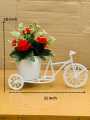 Unique Floral Cycle Decoration With Artificial Flowers Bicycle Woven Flower Basket Flower Vase for Home Wedding Decoration Best For Gift Home Deoration. 