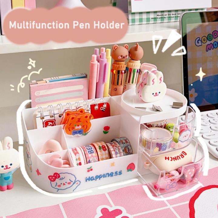 Compact Stationery Holder Innovative Stationery Storage Large Capacity Storage Box Cute Pen Holder Creative Stationery Organizer