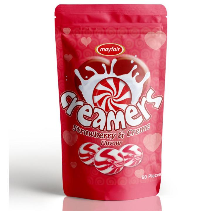 YYS%20Mayfair%20Creamers%20(100%20Pcs%20Toffees)%20Candy%20Pouch%20Strawberry%20And%20Creme%20Flavour%20-%20Image%202